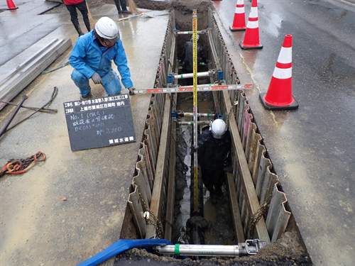 頸城水道 施工現場